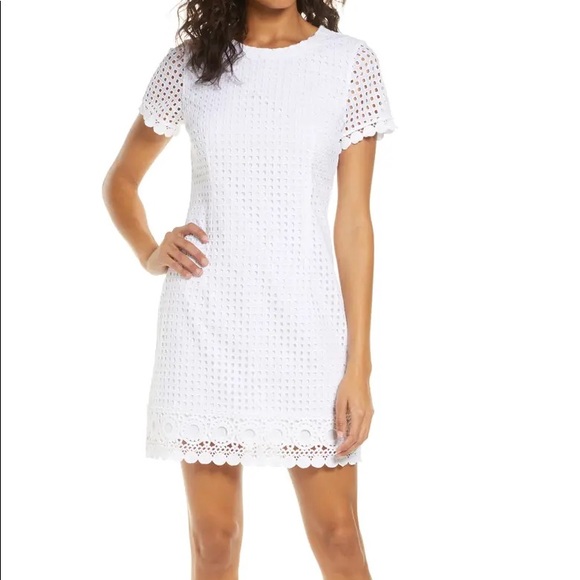 Lilly Pulitzer Jennifer White Eyelet Shift Dress - Picture 11 of 11